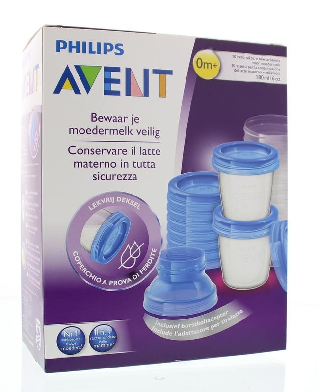 Avent Via voorraadbeker moedermelk set & adapter (1 Set) Top Merken Winkel